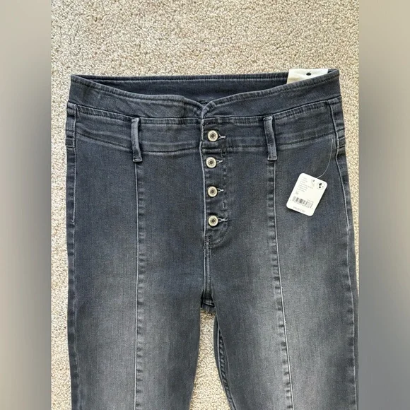 NWT Free People We the Free After Dark Mid Rise Flare Vintage Black Size… - Picture 9 of 14